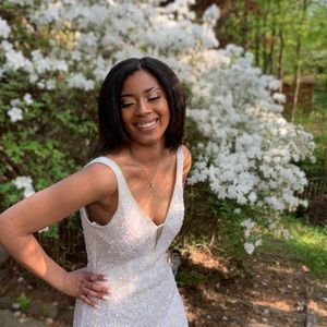 White Beaded Primavera Gown